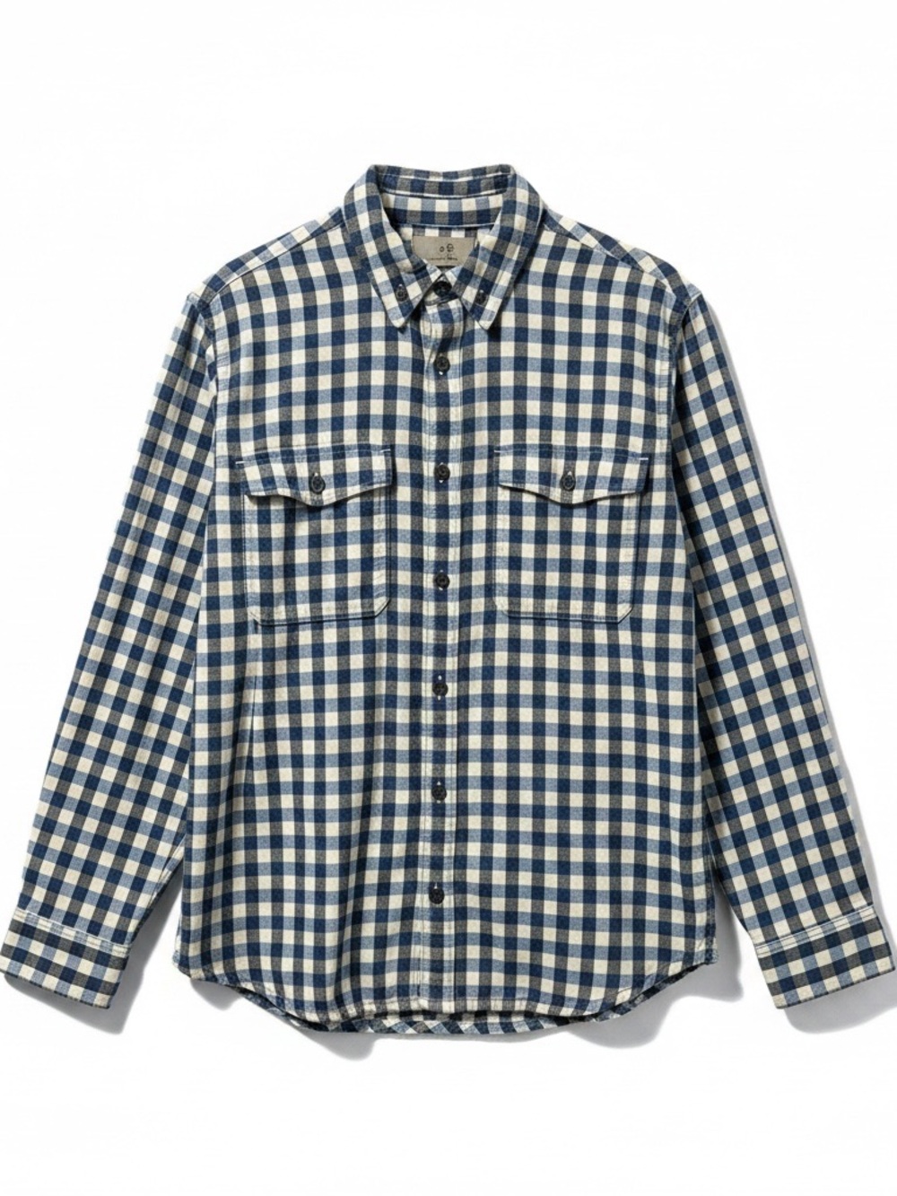 Everlane Men’s Flannel Shirt Blue Check Button Up Casual Cotton XL